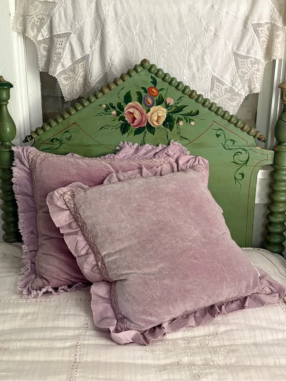 Shabby Chic Lavender Velvet Ruffle Pillow Covers Rachel Ashwell
